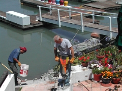 Closing the old seawall opening.