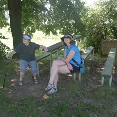 Sitting with mom in the shade