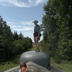 The grey paint is pretty slippery, but here is Tomas, on the very top...