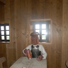 The top of the tower is occupied by Don Quixote