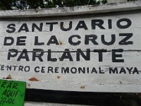 P1290266  We drove through Felipe Carrilo Puerto several times, but never had time to stop and look around. I remembered that the town was associated with the Caste War started around 1850. The legend says that a talking cross was giving Mayans tactical advise during the war. The fact is that they were on the winning side for very long time for a movement that, like others where the cards are not distributed equally, was sure to be lost in the end. The puzzling part to me is why the Maya believed that a cross, the symbol of the oppressor's imported faith, would be helping them, the oppressed, against the cross waving oppressor. Anyway, we finally had some extra time to stop and look for the talking cross.